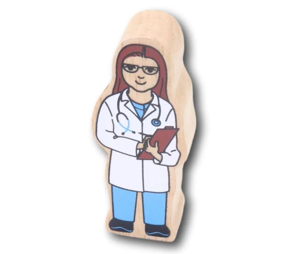 Médecin en bois 100 x 40 x 25 mm personnage jeu