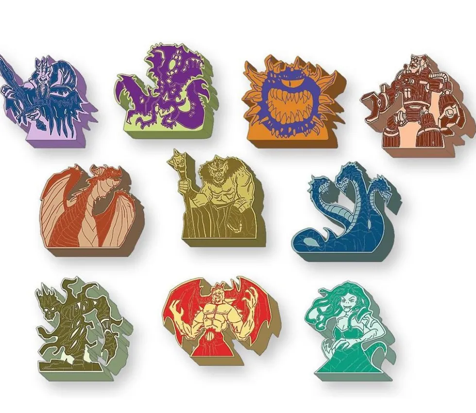 10 meeples créatures fantastiques - Boss de donjon pions en bois