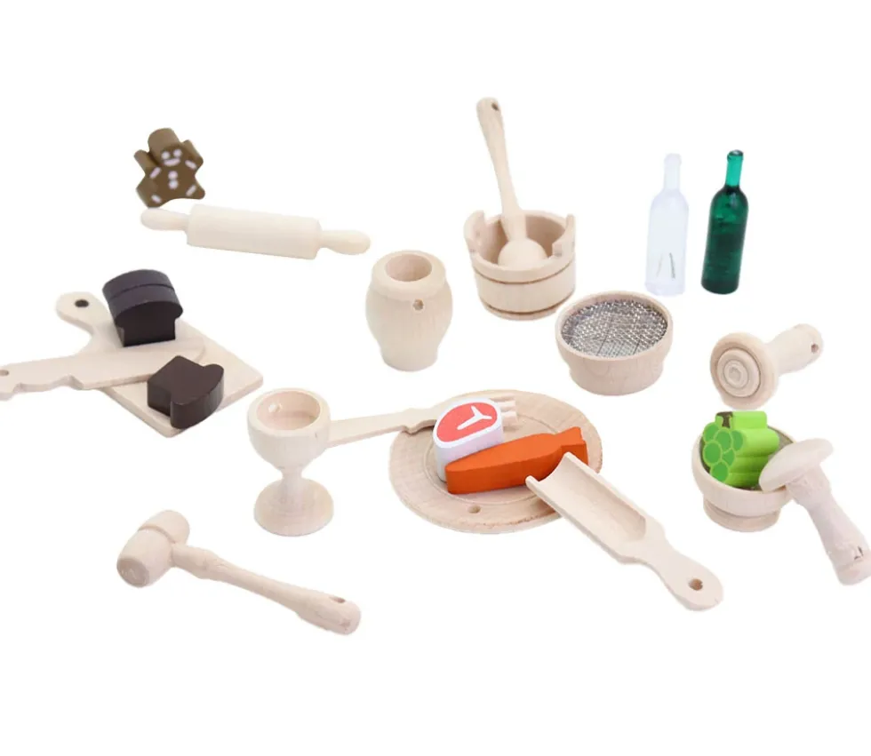 15 miniatures en bois accessoires maison