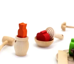 10 miniatures en bois ustensiles cuisine