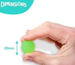 120 mini balles neon rebondissantes Ø 2.5 cm caoutchouc souple