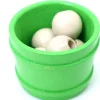 Mini baquet coloré 4.5 x 5.9 cm - panier rond bois à l'unité