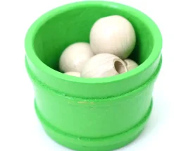 6 mini baquets multicolores 59 x 45 mm - paniers ronds bois