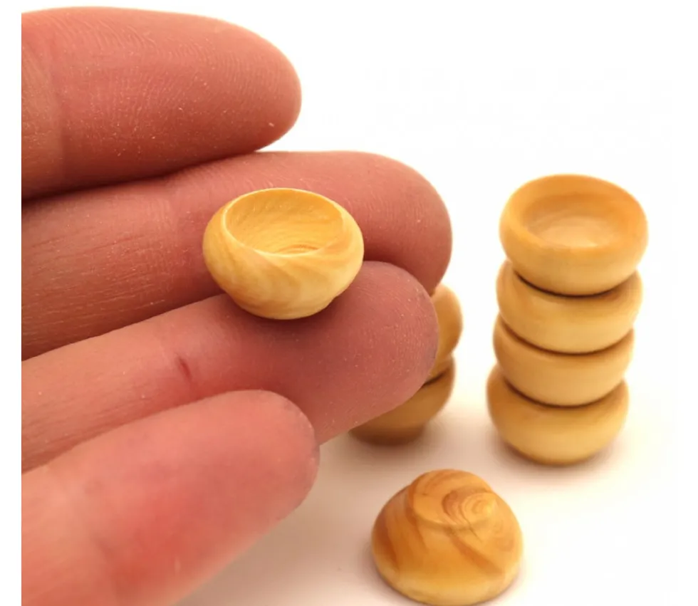 Mini bol en bois - pion 13 x 9 mm