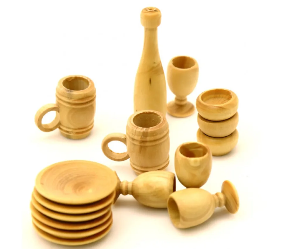 Mini bouteille en bois - pion 12 x 45 mm