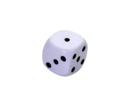 Mini Dé à jouer blanc 1 cm points de 1 à 6