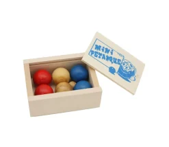 Mini jeu de pétanque boules en bois- coffret en bois