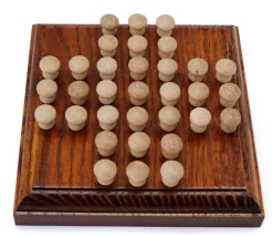 Mini jeu solitaire en bois 12 cm - fabrication française