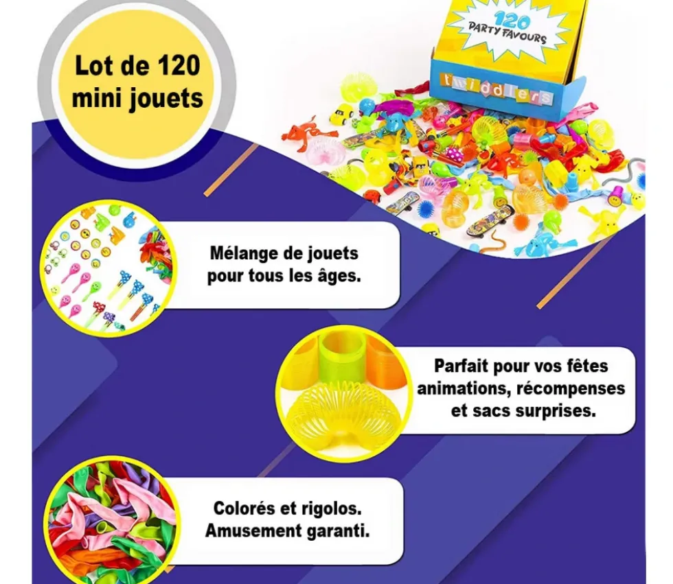 120 Mini jouets enfant pour récompense jeux - cadeaux kermesses / anniversaires / mariage