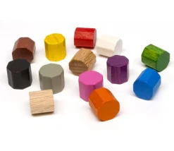 Mini octogone 10x10 mm en bois coloré pour jeu à l'unité