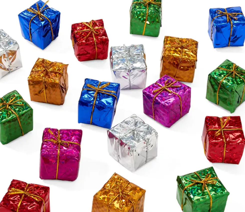80 mini paquets cadeaux décorations sapin