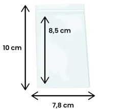 100 Mini sachets zips 78 x 83 mm