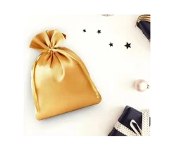 Mini sac tissu doré 6 x 8 cm