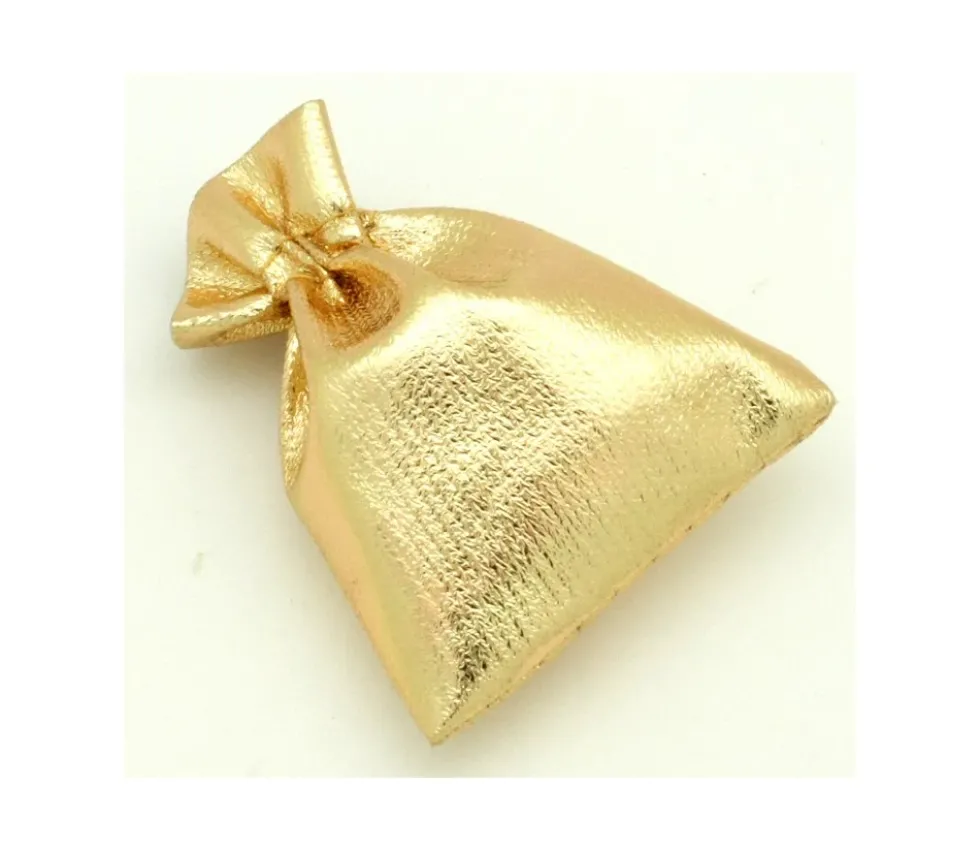Mini sac tissu doré 6 x 8 cm