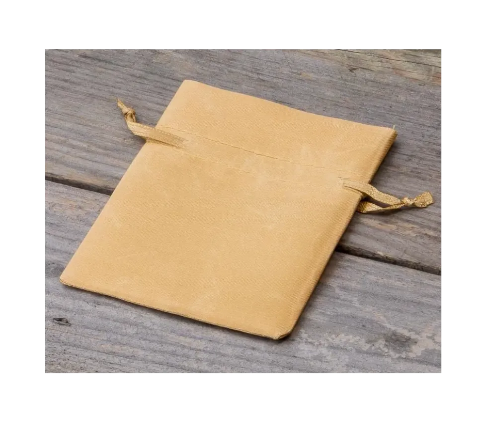 Mini sac tissu doré 6 x 8 cm
