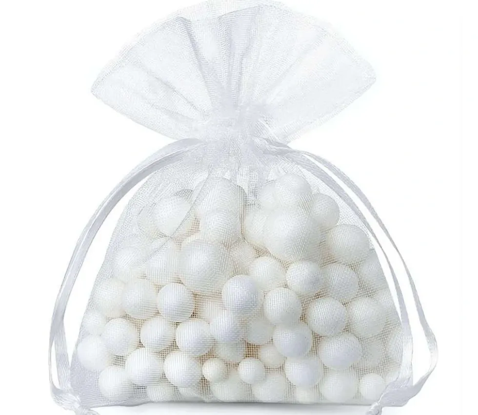 Mini Sac tissu transparent 8 x 6 cm blanc