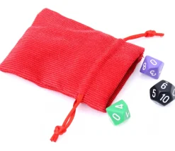Mini sac 7.5 x 10 cm - velours épais rouge avec cordon