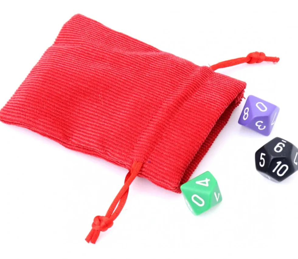 Mini sac 7.5 x 10 cm - velours épais rouge avec cordon