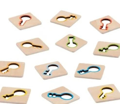 Mémo trouve la clé - jeu en bois