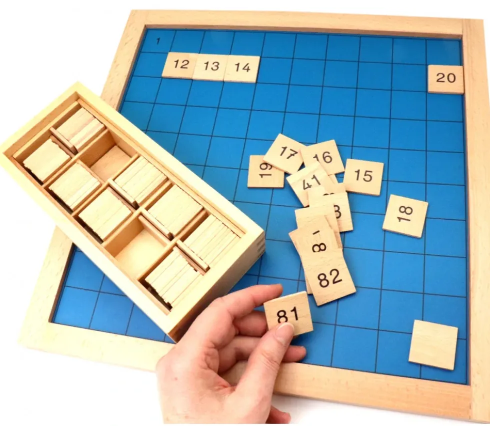 Montessori Table des 100 - plateau centaine
