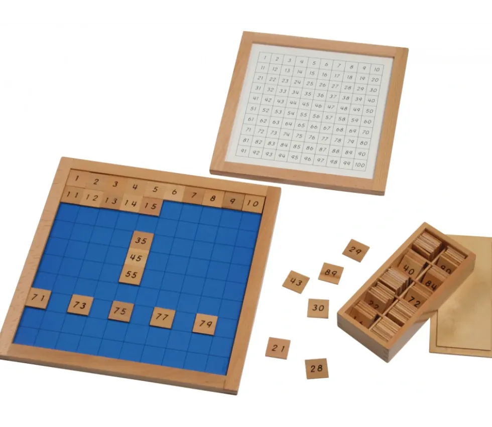 Montessori Table des 100 - plateau centaine