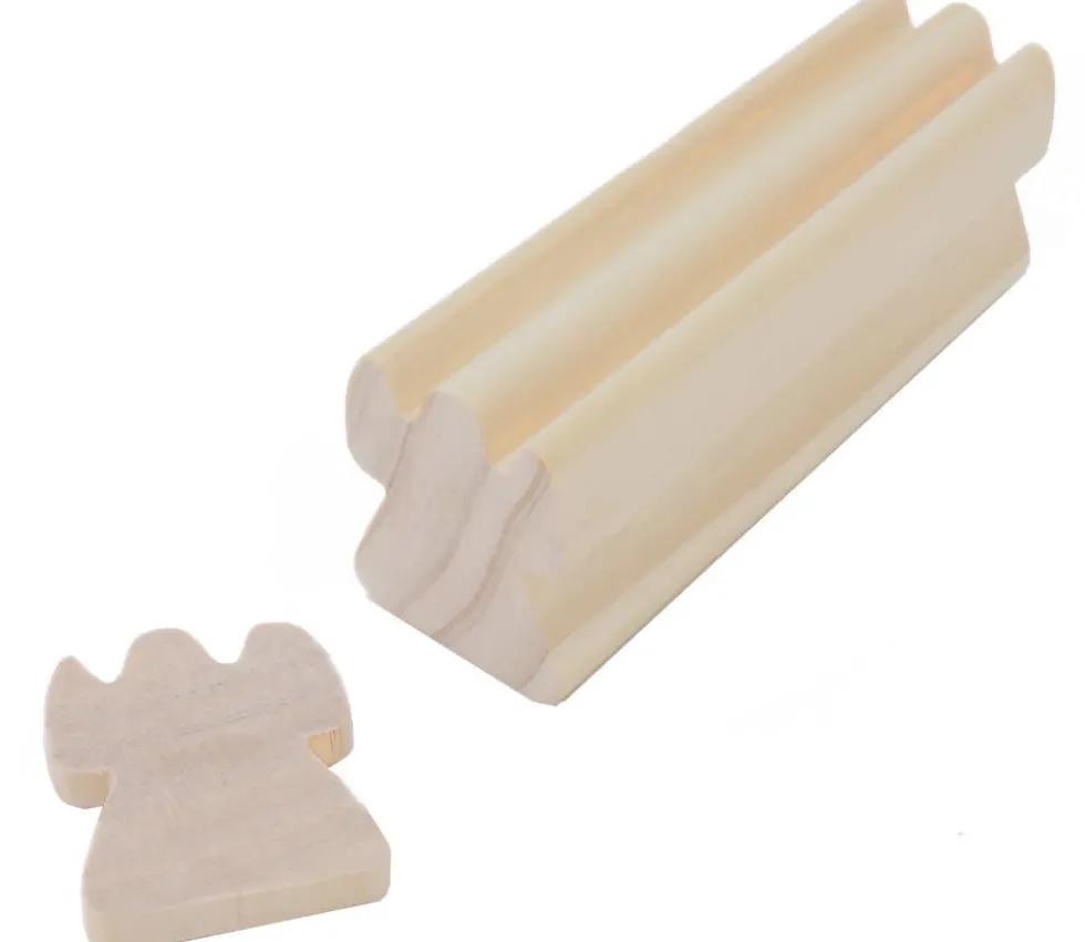 Moulure ange en bois naturel à découper 15 cm