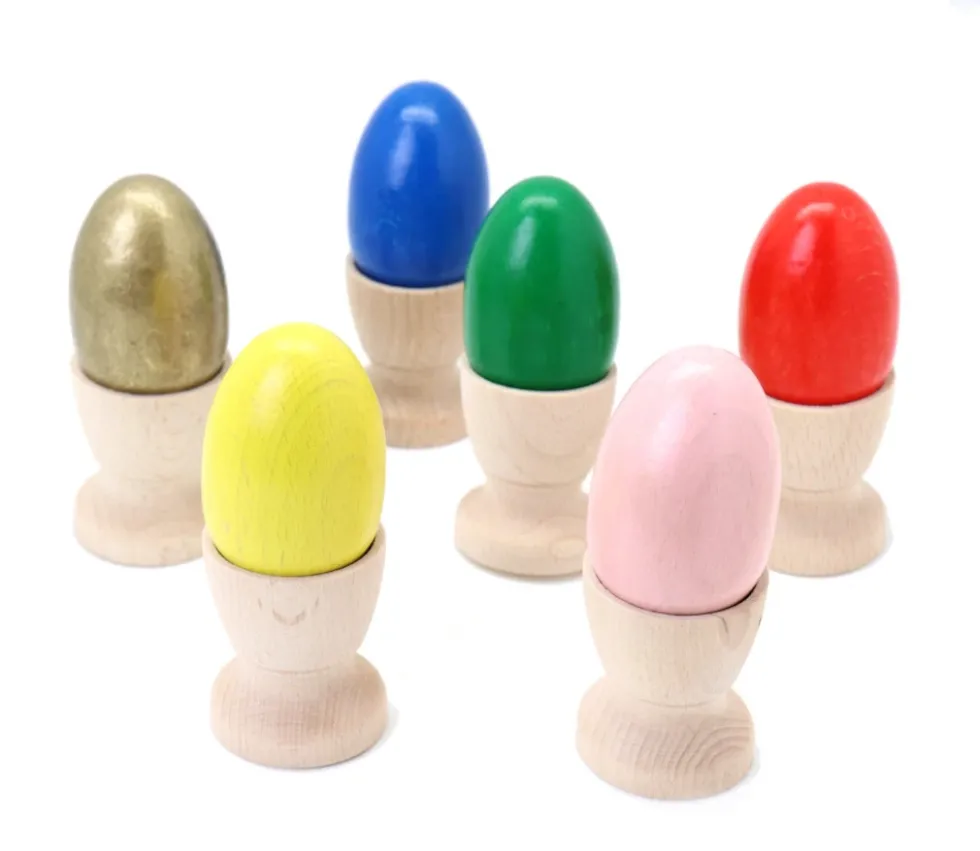 Oeuf en bois coloré de 6 cm à l'unité