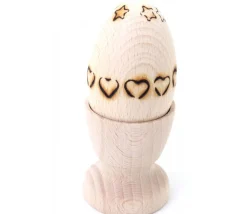 Oeuf en bois naturel 6 cm de haut et 4 cm de diamètre