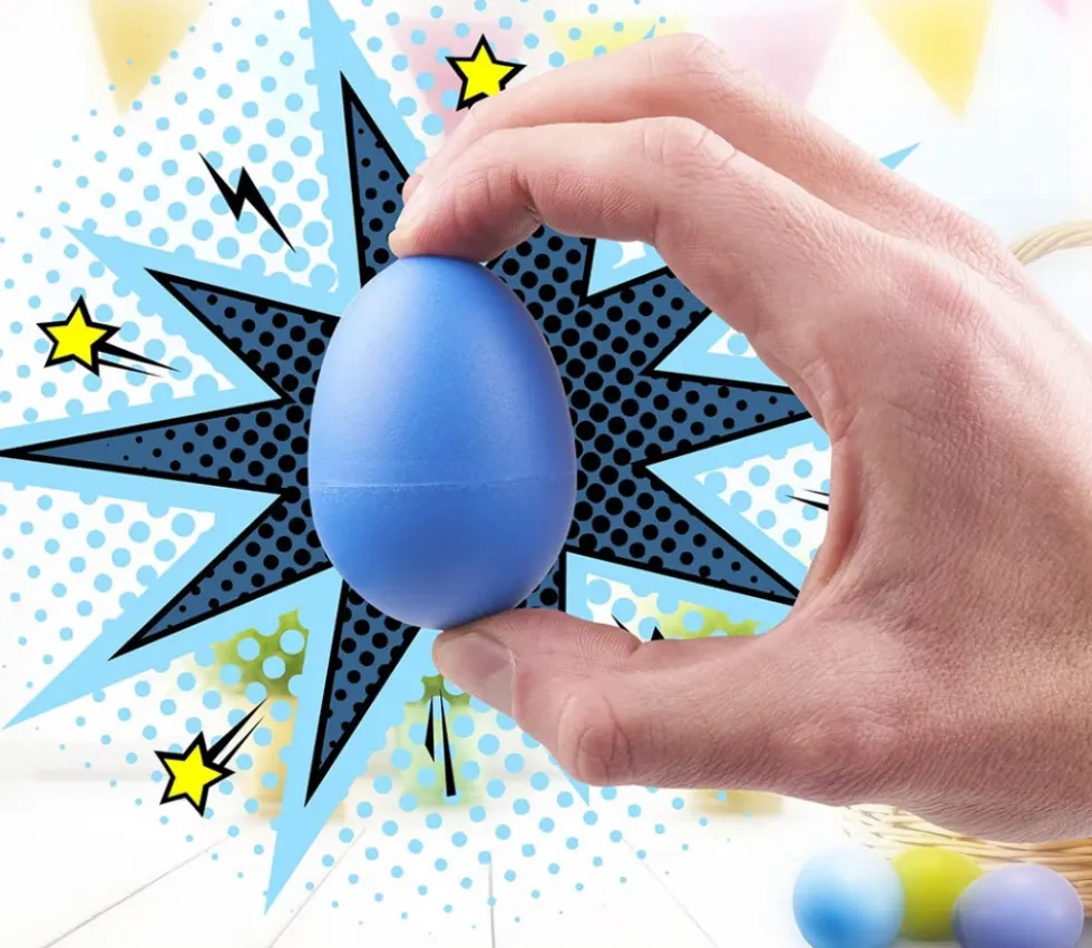 40 oeufs colorés sonores - Œufs de 5.6 cm