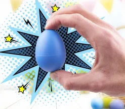 4 oeufs maracas colorés 5.7 cm
