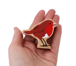 Oiseau en bois brun et rouge 53 x 63 x 25 mm