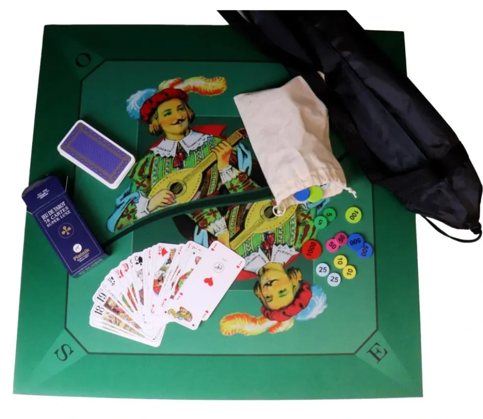 Pack Joueur de Tarot : Tapis + cartes + jetons