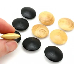 Palet galet 2.3 cm buis noir pour jeu de go unité