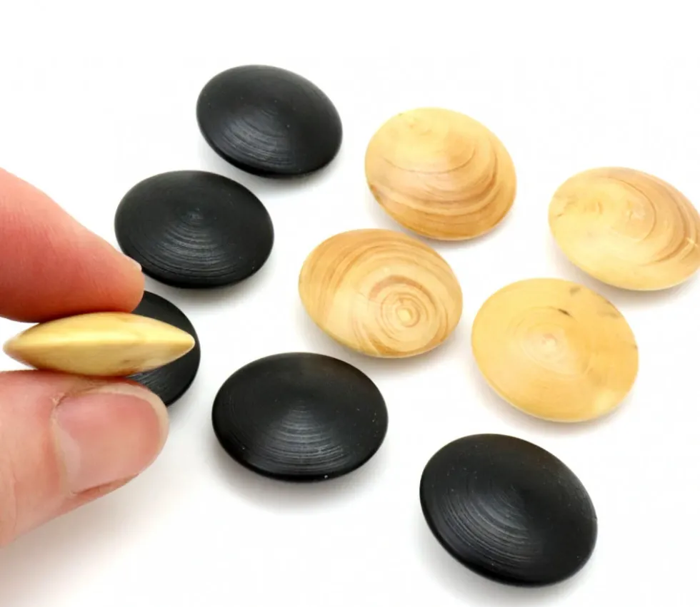 Palet galet 2.3 cm buis noir pour jeu de go unité