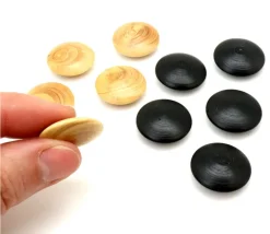 10 Palets galets buis jeu de go (5 noirs/5 naturels) 2.3 cm