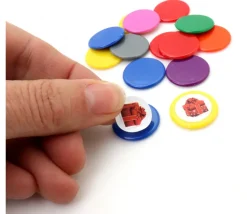 96 pastilles autocollantes blanches 15 mm
