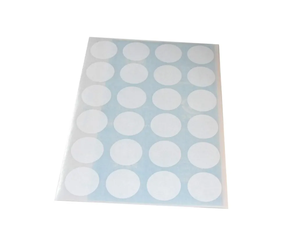 24 pastilles autocollantes blanches 30 mm
