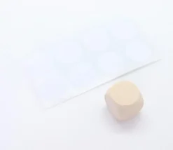 8 pastilles autocollantes blanches 30 mm