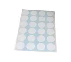 8 pastilles autocollantes blanches 30 mm