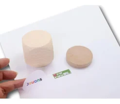 20 Pastilles rondes 45 mm autocollantes blanches étiquettes (pour rond de 5 cm)