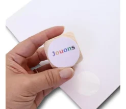 24 Pastilles rondes 37 mm autocollantes blanches étiquettes (pour rond de 4 cm)