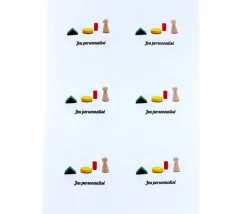 6 Pastilles rondes 85 mm autocollantes blanches étiquettes