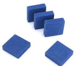 Pavé 34 x 34 x 10 mm jeton bleu vintage carré épais