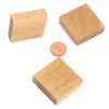 Pavé 34 x 34 x 10 mm jeton bois naturel carré épais