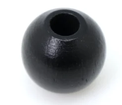 Perle bois couleur noire de 2 cm trou de 7 mm unité