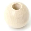 Perle bois naturel de 2 cm trou de 7 mm unité