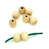 50 perles en bois hêtre 1.5 cm - trou de 0.4 cm