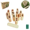 Petit jeu quilles finlandaises en bois numérotées 1 à 12
