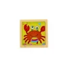 Petit puzzle 9 pièces en bois crabe