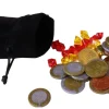 Petit Sac velours noir épais avec cordon de serrage - 10 x 8 cm